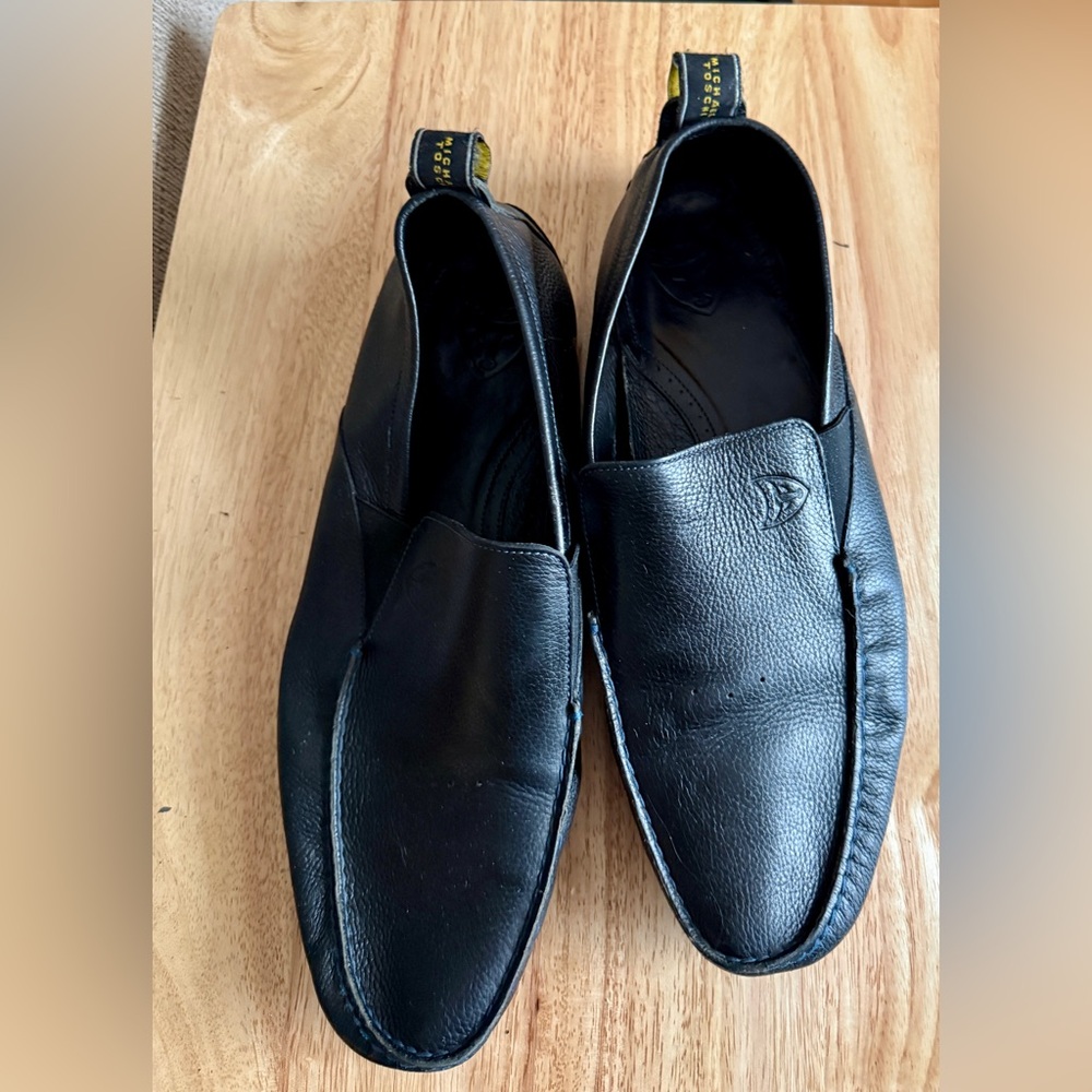Michael Toschi Onda Classic Black Men's Calf‎ Leather Driving Loafers 11.5